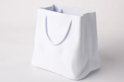 Crumpled Shopping Bag Vase — 3D printed figural vase