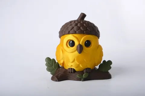 Cute Acorn Owl Figurine — 3D printed animal figurine