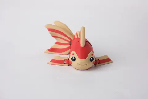 Cute Articulated Pink Fish Toy — 3D printed flexi sea creature
