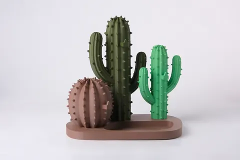 Cute Cactus Eyeglass & Jewelry Holder — 3D printed botanical tray
