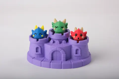 Cute Dragon Castle Clicker Kawaii Fantasy Fidget Toy — 3D printed fidget toy
