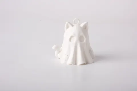 Cute Ghost Cat Bag Charm — 3D printed fidget toy