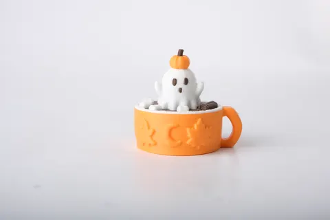 Cute Halloween Ghost Mug Clicker Toy — 3D printed fidget toy