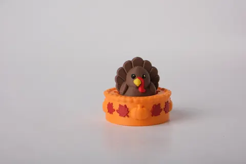 Cute Thanksgiving Turkey Pie Clicker Toy — 3D printed fidget toy