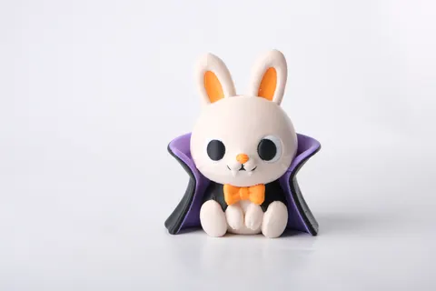 Cute Vampire Bunny Halloween Figurine — 3D printed animal figurine