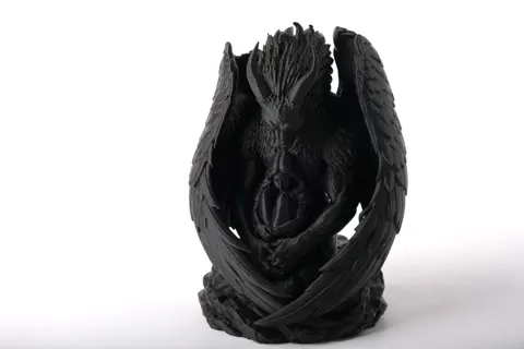 Dark Griffin Guardian Statue — 3D printed gothic figurine