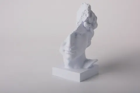 David Ruined Bust — 3D printed bust sculpture