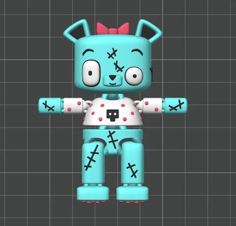 Dead Blue Teddy Bear — 3D printed gothic figurine