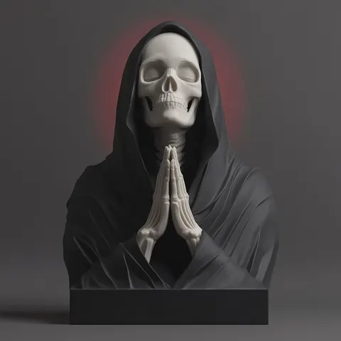 Death Prays — 3D printed gothic figurine