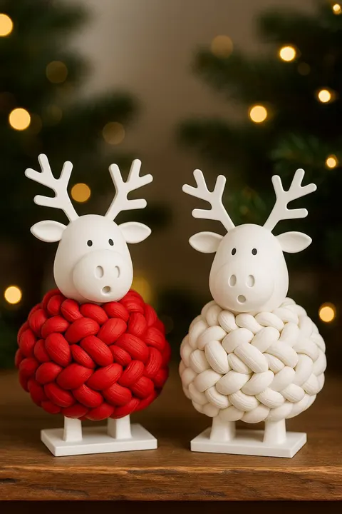 Deer In Ball Of Rope — 3D printed flexi animal