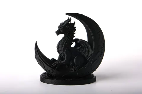 Dragon Moon Sculpture — 3D printed animal figurine