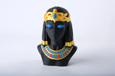 Egyptian Queen Bust with Golden Accents — 3D printed bust sculpture