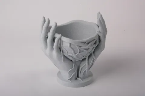 Entwined Hands Planter — 3D printed figural vase