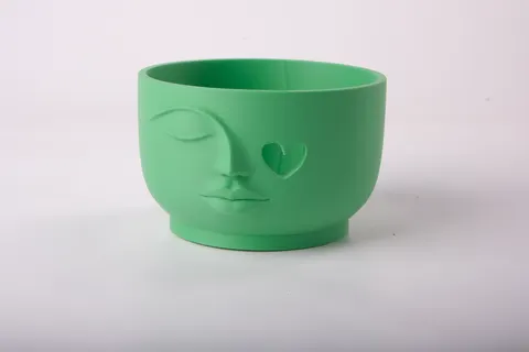 Face Bowl with Heart Eye — 3D printed figural vase