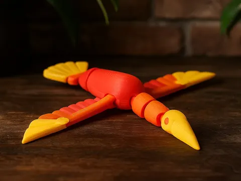 Flexi Firebird — 3D printed fidget toy