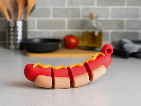 Flexi Hot Dog Toy — 3D printed fidget toy