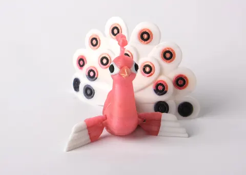 Flexi Peacock — 3D printed flexi animal