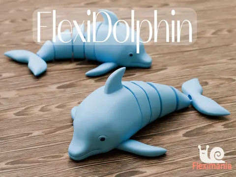 Flexible Articulated Dolphin Toy FlexiDolphin — 3D printed flexi sea creature