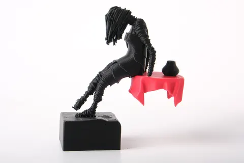 Floating Table Girl Sculpture — 3D printed bust sculpture