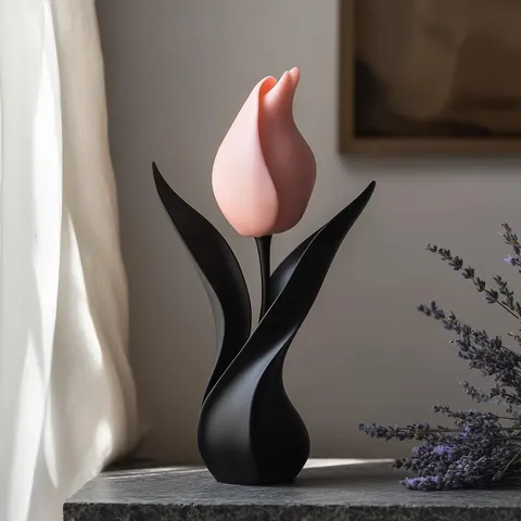 Flower Statuette — 3D printed botanical sculpture
