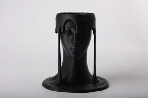 Flowing Face Candle Holder — 3D printed figural vase