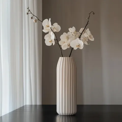 Fluted Straight — 3D printed geometric vase