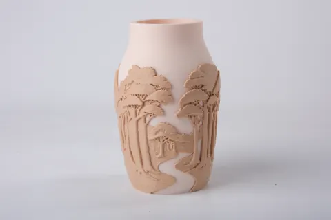 Forest Path Vase — 3D printed botanical vase