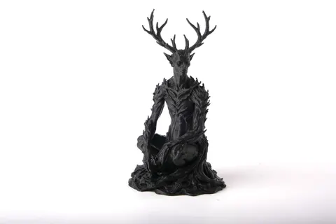 Forest Spirit Stag Sculpture Mythic Magical Statue — 3D printed gothic figurine