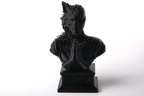 Fox Spirit Bust Sculpture — 3D printed animal figurine