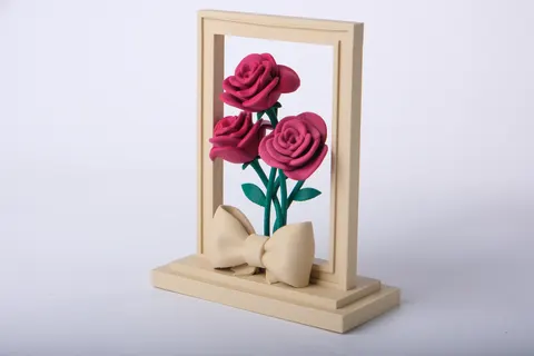 Framed Roses — 3D printed wall decor piece