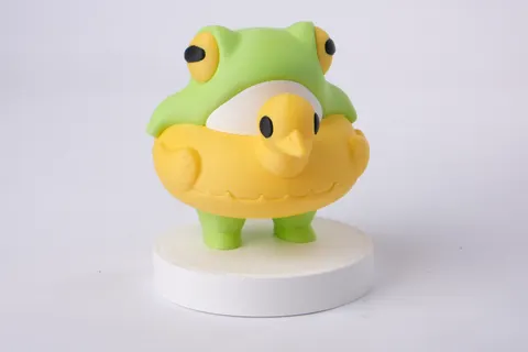 Frog in a Duck Float Figurine — 3D printed animal figurine