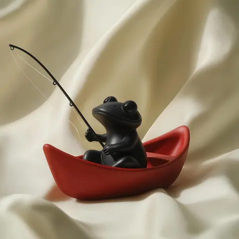 Frog In Boat — 3D printed animal figurine