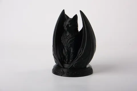 Gargoyle Guard Cat Sculpture — 3D printed gothic figurine