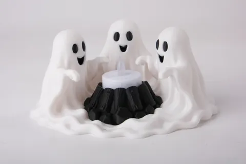 Ghost Campfire Candle Holder — 3D printed desk organizer