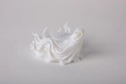 Ghost Candle Holder with Playful Spirit Design — 3D printed gothic figurine