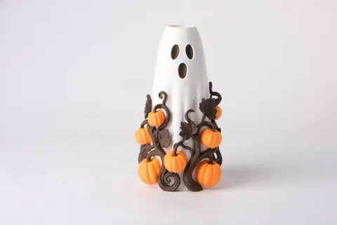 Ghost Pumpkin Vine Vase — 3D printed seasonal vase