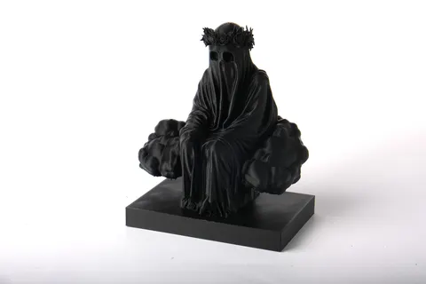 Ghostly Figure Sitting on a Cloud — 3D printed gothic figurine