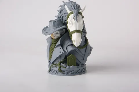Ghoul Cowboy Bust — 3D printed gothic figurine