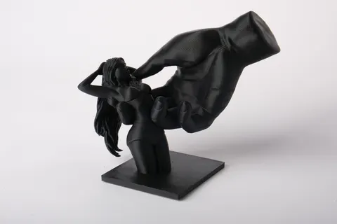 Giant Hand & Mini Muse Sculpture — 3D printed face sculpture