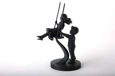 Girl and Boy on a Swing — 3D printed bust sculpture