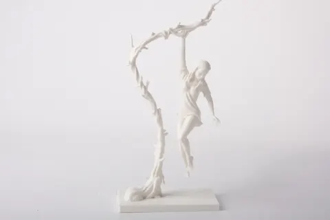 Girl Clings to Trunk — 3D printed bust sculpture