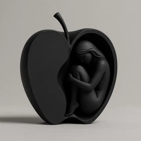 Girl In Apple — 3D printed bust sculpture