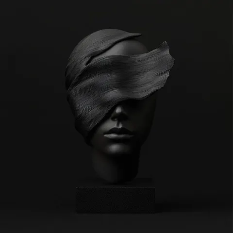 Girl In Fabric — 3D printed bust sculpture