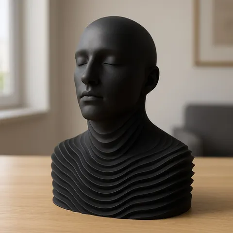 Girl In Waves — 3D printed bust sculpture