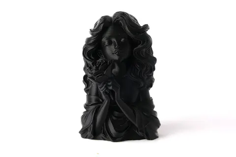 Girl With a Rose Bust Sculpture — 3D printed bust sculpture