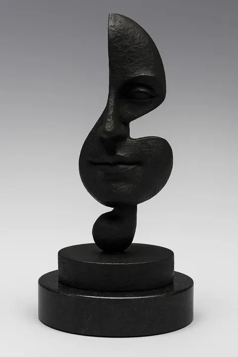 Girl With Curly Face — 3D printed face sculpture