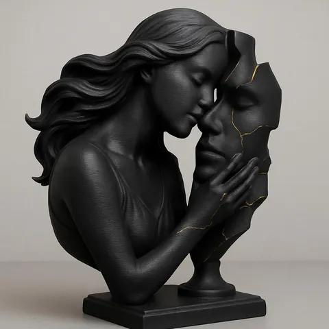 Girl With Giant — 3D printed bust sculpture