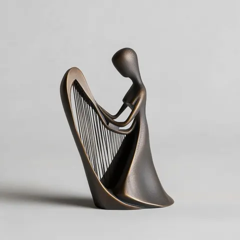 Girl With Harp — 3D printed bust sculpture