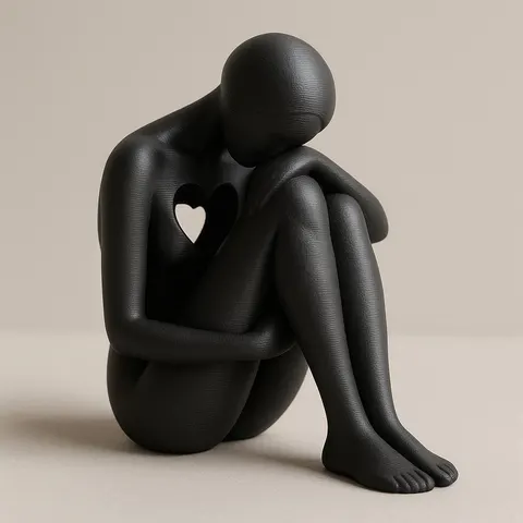 Girl With Heart Is Sad — 3D printed bust sculpture
