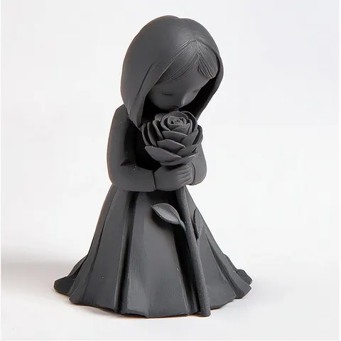 Girl With Rose — 3D printed bust sculpture